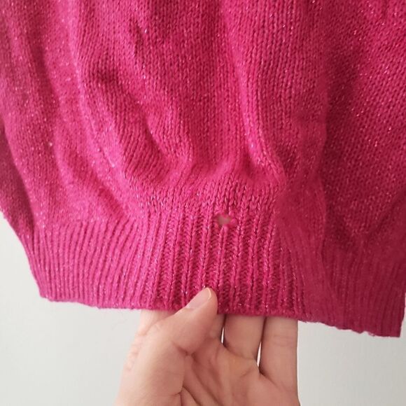 Vintage Silk Angora Blend Knit Sleeveless Sweater Pink Shimmer Margules L - Picture 3 of 6